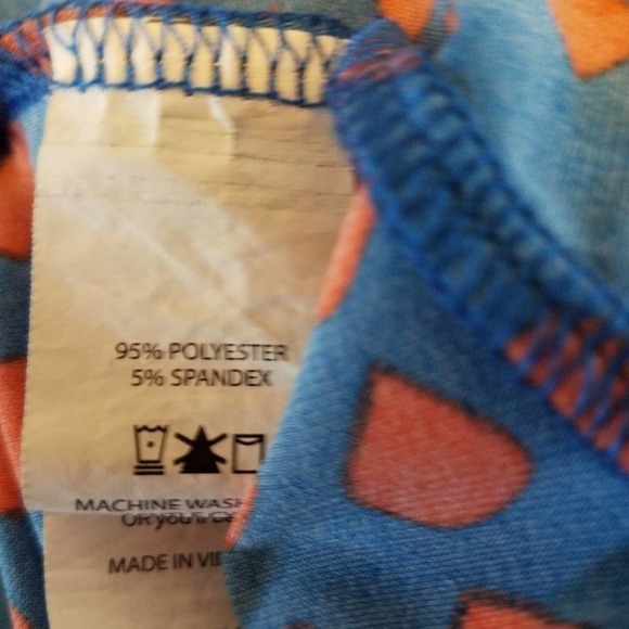 Lularoe Azure Skirt Blue Orange Geometric Medium - Picture 5 of 6